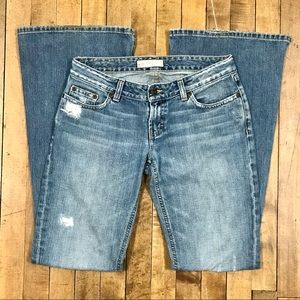 BKE 27x33 Distressed Flare Jeans Low Rise